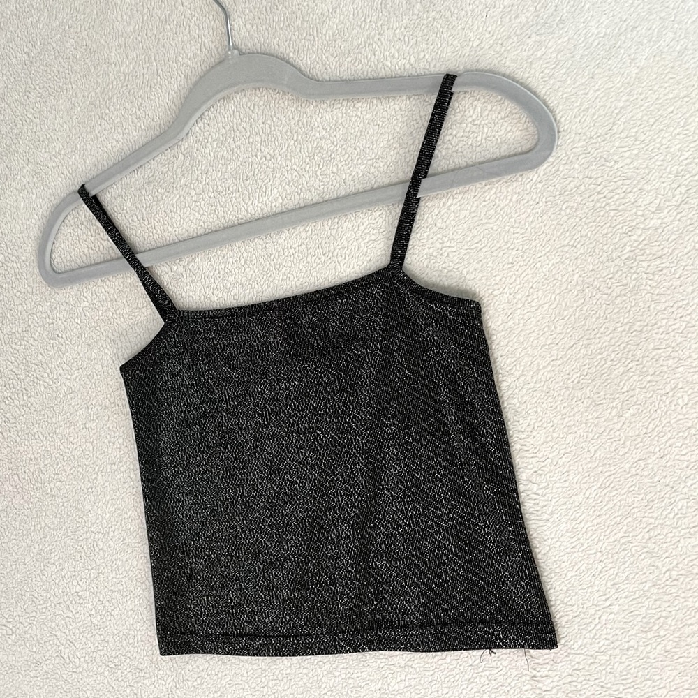 brandy melville black sparkle tank top